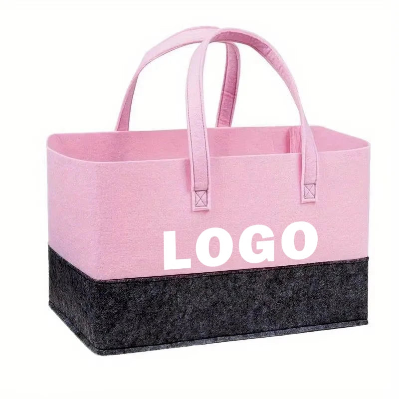 Felt Handbag Large Capacity Shopping Bag Foldable Tote Bag for Toy Book Sundries Storage With Handle