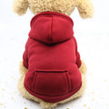 Solid Color Fleece Pet Hoodie Two-Legged Apparrel for Cats Dogs Available in Small Medium Large Sizes for Winter Rain Seasons