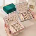 New Design Velvet Jewelry Organizer case Storage Rings Earrings Necklace Luxury Travel 3 Layer Large Jewelry Box