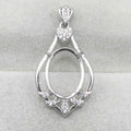 Sterling Silver 11*15mm Semi Mount Pendant Empty Frame Blank Support Setting S925 Base Holder Without Center Stone for DIY Inlay