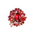 Weiman Jewelry Factory Plenty Stocks Outlet Vintage Gold Plated Red Crystal Plant Brooches
