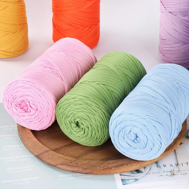 Charmkey Multiple Colors 400g T-shirt Yarn DIY for Hand Knitting Bags and Blanket