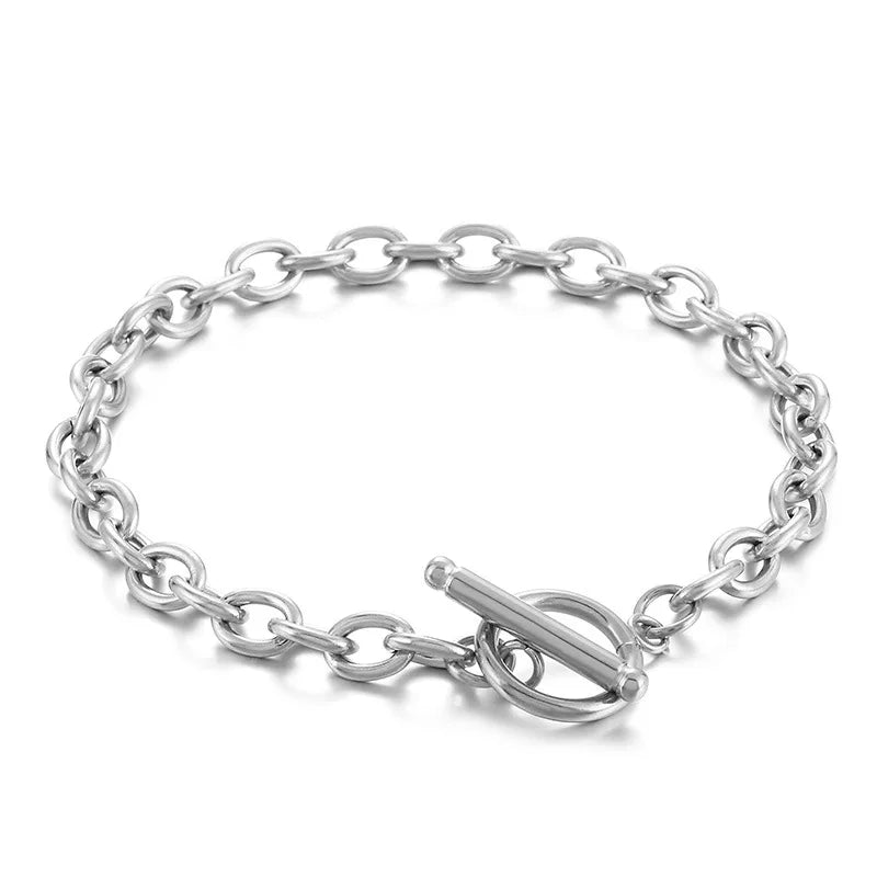 MECYLIFE Fashion Link Chain Bracelet OT Bracelet Stainless Steel Bracelet for Men