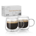 10oz Set of 2 Double Wall Insulated Glasses Coffee Mugs Set