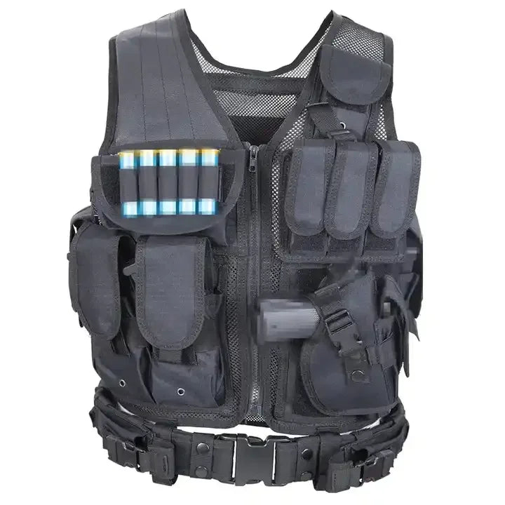 Tactical Mesh Vest Stab Proof & Breathable Security Vest for Hunting/CS Training Lightweight MOLLE Carrier with Armor Pocket