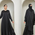 2024 Turkish Islamic Clothing Solid Color Elegant Open Abaya for Muslim Women Black Muslim Abaya