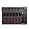 Biner DX12 Professional Audio Mixer USB MP3 Input 48V Phantom Power DJ Console 12-Channel Studio Audio Console
