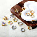 Fashion Classic Couple Ring Plated 18K Gold Stainless Steel Zircon Wedding Rings for Woman Men