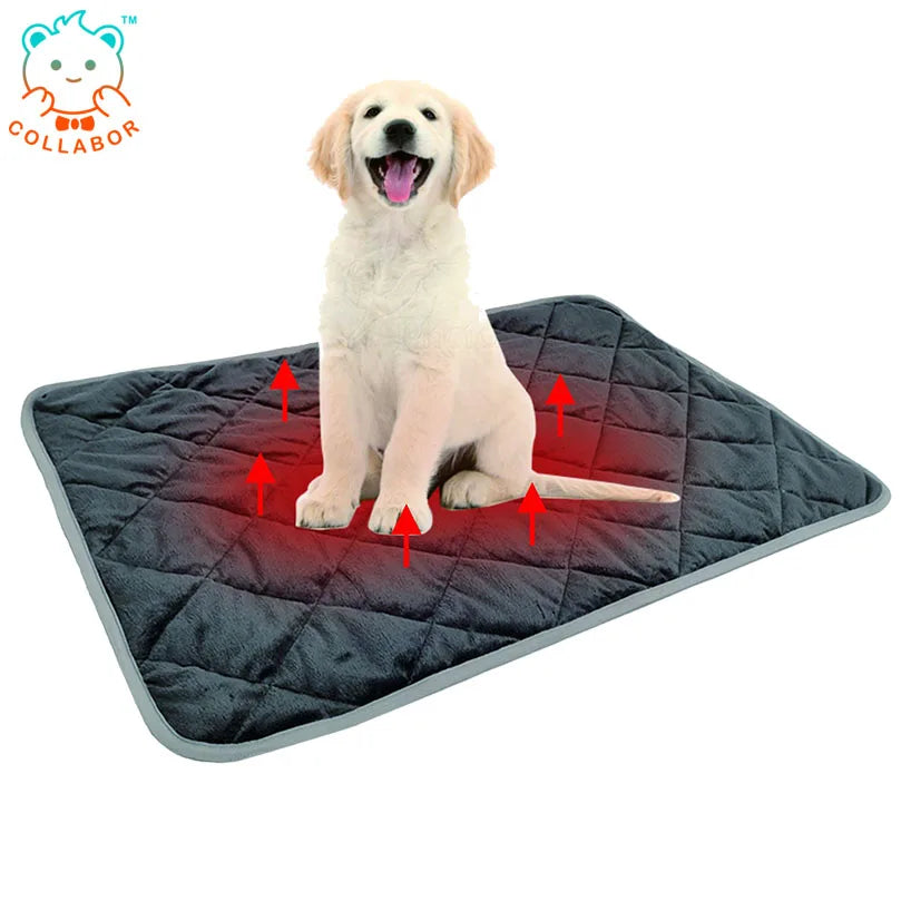 COLLABOR Puppy Pet Warm Mat Bed Waterproof Adjustable Heating Pad for Dog Cat Winter Soft Warm Mat