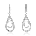 Elegant 925 sterling silver vintage creative drop shaped diamond earrings