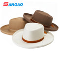 Wholesale Perfect Wool Felt jockey Hat Felt Cowboy Fedora Camel Floppy Woman Could Put Your logo