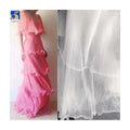 YX632 Custom L-shaped Toothpick Soft 100 Polyester Knitted 3mm Pleated White Mesh Tulle Fabric for Bridal Veil