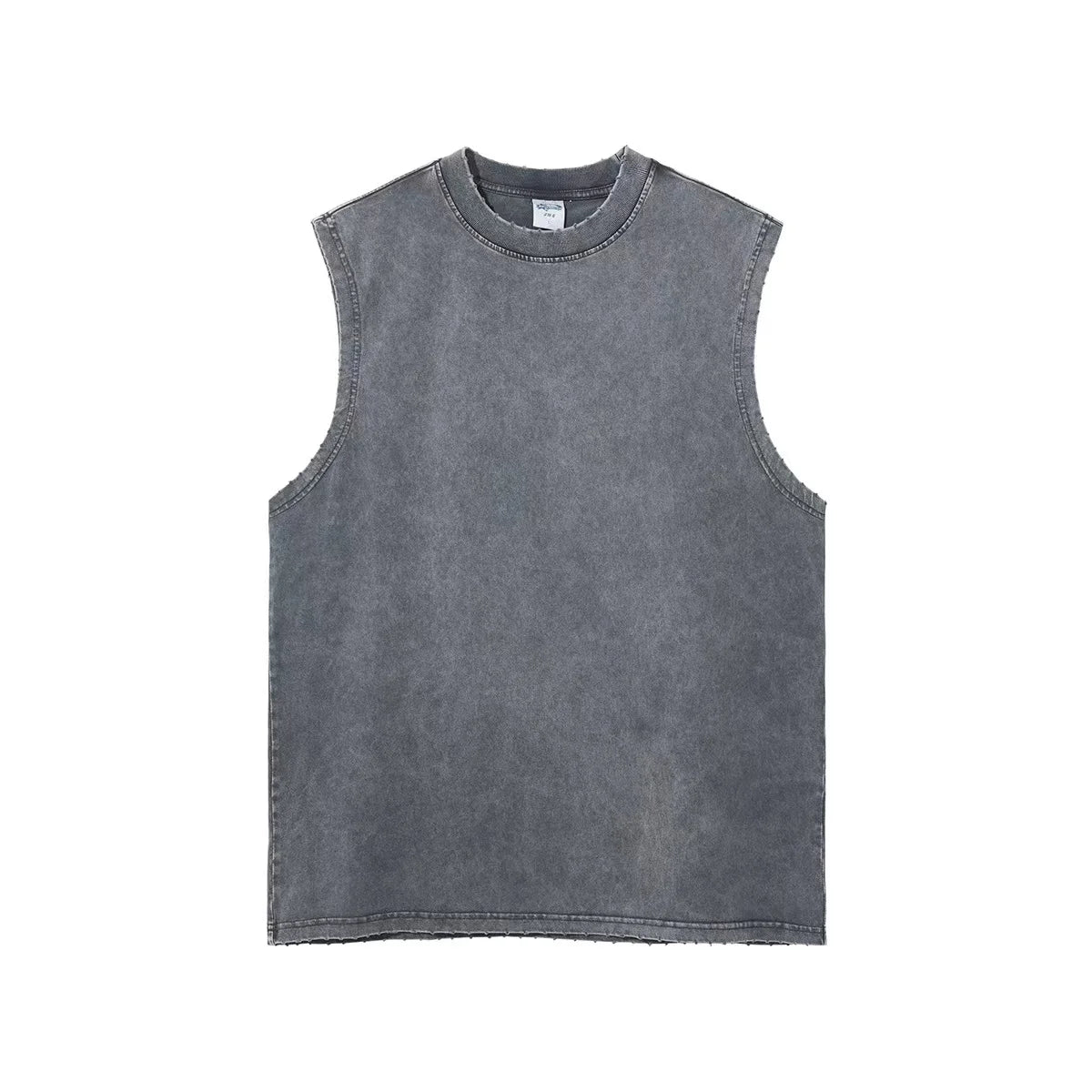 275G Heavy Weight New Style Acid Washing Tshirt High Quality Customize Logo T Shirts Unisex Sleeveless T-Shirts for Men Casual