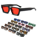 2024 Famous Brands Custom logo Luxury Retro Thick Square Frame Sunglasses Chunky D Frame Rectangle Black Shades Sunglasses