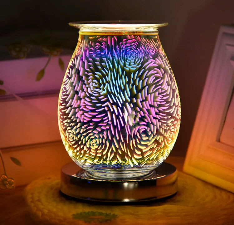 3D Glass Wax Melts Candle Warmer with Dimmer Switch Scented Warmer Fragrance Oil Candle Warmer Lamp