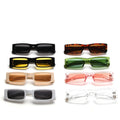 DLL98048 DL Glasses Retro Vintage Rectangle Sunglasses Narrow Chunky Plastic Frame Sun Glasses for Women and Men Trendy Shades