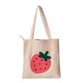 Large Capacity Embroidery Pattern 12 OZ Heavy Shopping Shoulder Tote Canvas Bag With Inside Pocket