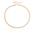 2/3/4/5mm Trendy Waterproof Jewelry Necklaces 14K Gold Plated Stainless Steel Flat Snake Chain Necklace for Women