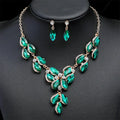 Stylish Diamond Jewel Necklace and Earring Set New Alloy High-grade Exquisite Classic Bridal Jewelry for Anniversary