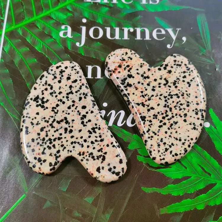 HUIYING SPA Slimmer Dalmation jasper Heart Shaped Gua Sha Tool Hot Selling Massage