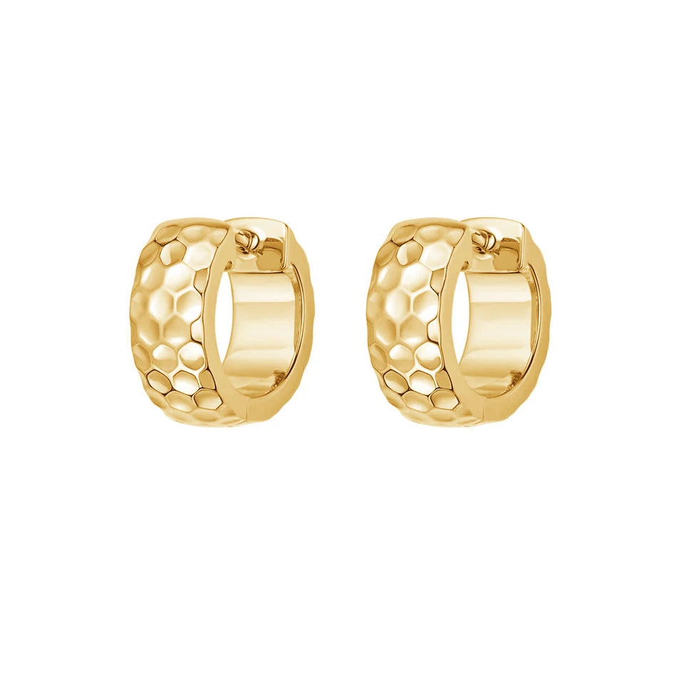 Factory Manufacturer Vermeil Gold Jewelry Sterling Silver Honeycomb High Polish Huggie Earring