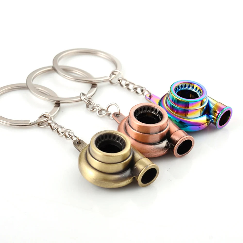 Creative Mini 3D Car Turbo Key Chain Metal Turbocharger Keys Holder
