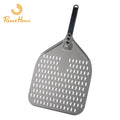 12 Inch Perforated Pizza Peel Rectangular Pizza Shovel Aluminum Hard Coating Turning Peel Paddle Short Pizza Tool