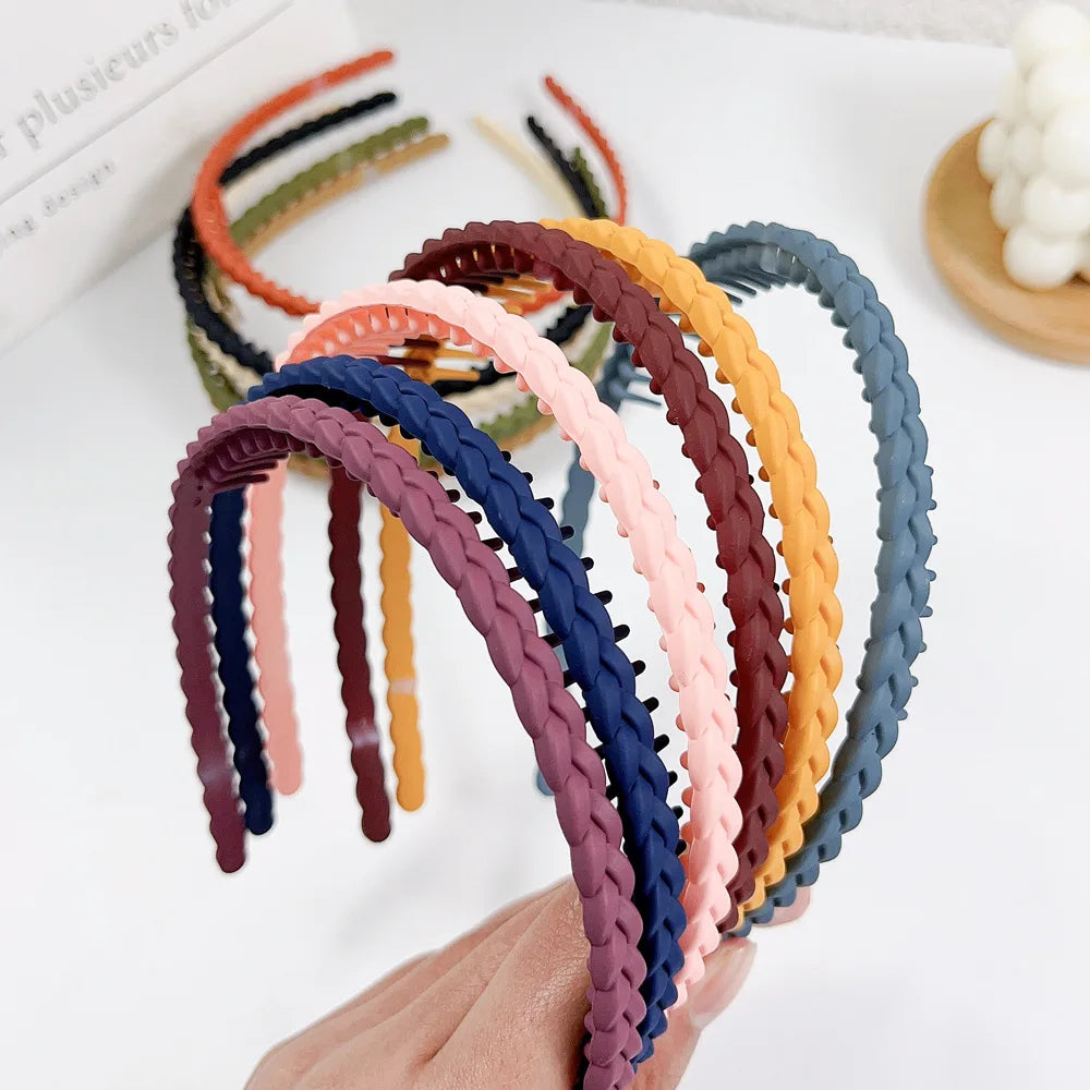 Korean Hairband Women Solid Hair Band Anti slip Twists Hairband Girls Hair Accessories
