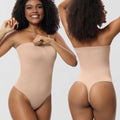 Women Sleeveless Scoop Neck Tank Top Thong Bodysuits Removable Shoulder Strap Portable Hook Crotch Corset