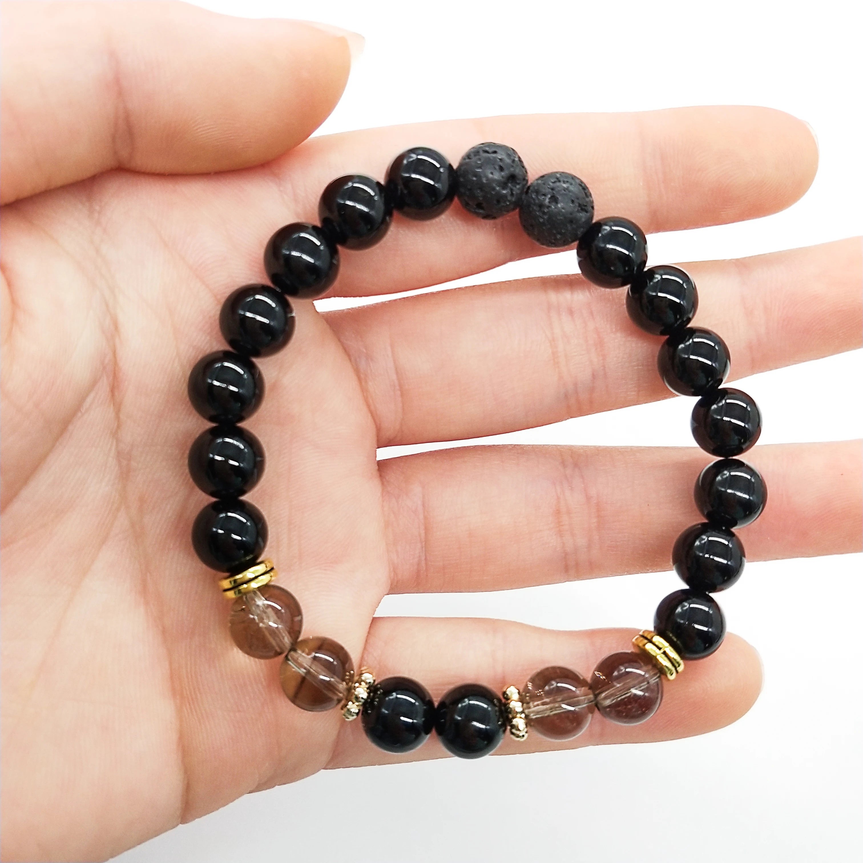 8mm Wholesale Bulk Natural White Crystal Bracelet for Women and Menadjustable Gemstone Bead Stretch Bracelets