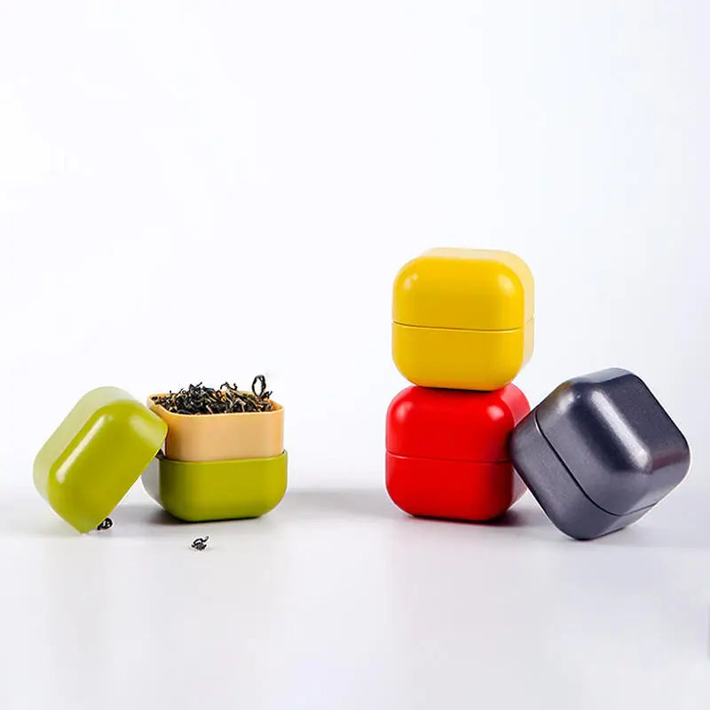 RTS 55*55*55mm 2oz Custom Wholesale Logo and Packing Mini Empty Square Tin Can Tea Candy Jar With Lids for Food Packaging