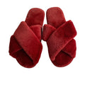 Bedroom Fuzzy Faux Fur Slipper Flat Spa Fluffy Open Toe House Shoes Lady Girl Warm Cross Furry Slippers Slides