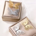 Zooying Fashion Exaggerated  Diamond Alloy  Set butterfly Flower Bow Pearl Earrings for Women