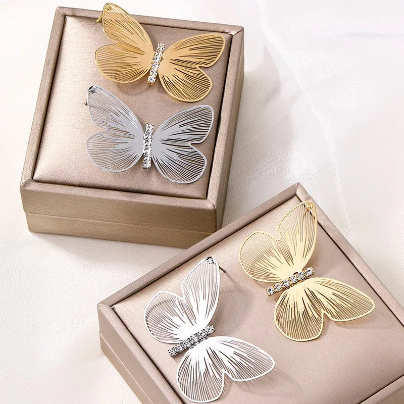 Zooying Fashion Exaggerated  Diamond Alloy  Set butterfly Flower Bow Pearl Earrings for Women