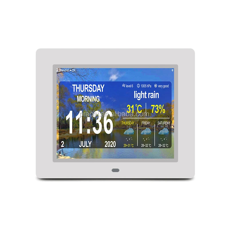 New WiFi Photo Frame Clock 8Inch Digital Day Clock for Dementia Alarm Clock
