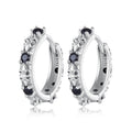 Wholesale 925 Sterling Silver Vintage Fashion Hoop Earrings for Women Iris Ear Buckle Fine Jewelry SCE1605-BK