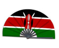 New Product Customized National Country Flag Kenya Folding Bamboo Hand Held Fan