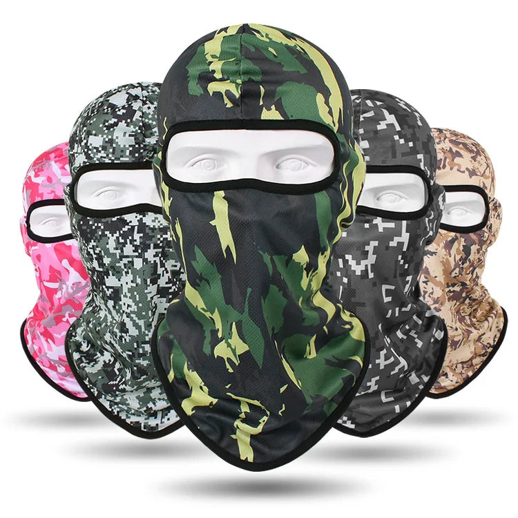 Quick-Drying Breathable Camo Print Balaclava Mask Outdoor Sunscreen Face Cover One Hole Ski Mask Adults' Sports Cycling Cycling