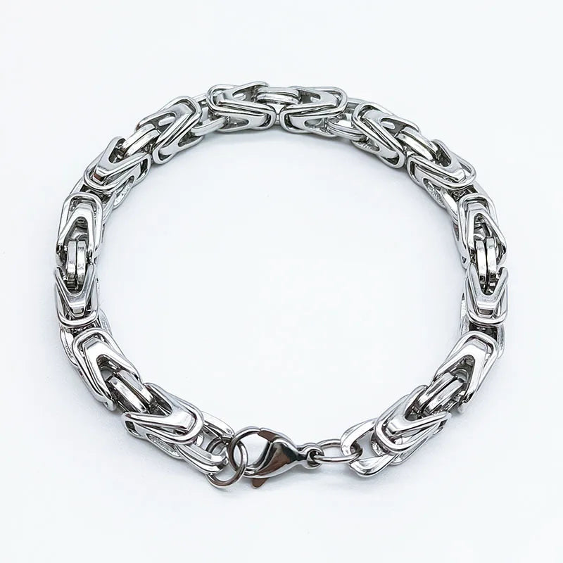 Cross-border European and American Byzantine Bracelet Gold Hop Stainless Steel Imperial Chain Men's Trend Accessories King