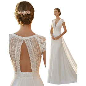 S1144T 2025 Elegant Long-Sleeved Puff Princess Wedding Dress Heavy Work Embroidered Bead Lace Spring Season Chapel Train
