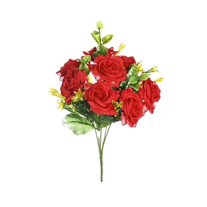 2024 New Romantic Red Artificial Flower Bouquet Wedding Centerpiece Flower for Sale