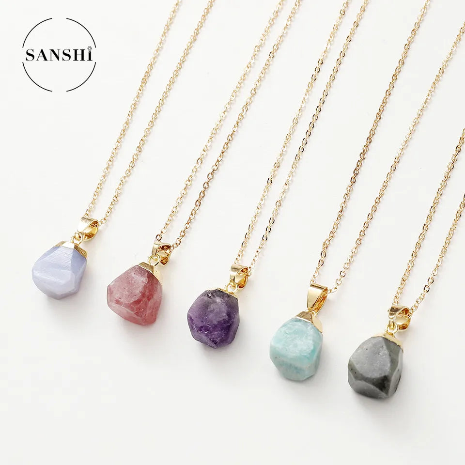 New Arrival Water Droplets Style Nature Stone Pendant Rough Gemstone Pendants Quartz Gemstone Pendant