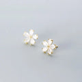 Wholesale Flower Shape 18K Gold Plated 925 Sterling Silver Studs Earrings Fashion Jewelry for Women Girls