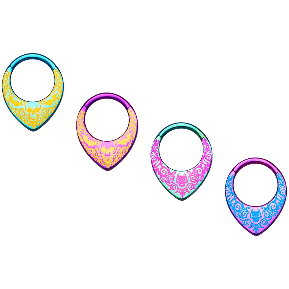 G23 Titanium Nose Piercing 16G Segment Clicker Nose Ring Anodizing Color Water Drop Style Fashion Earrings 8mm 10mm Jewelry
