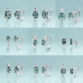 Abiding Designer Rhodium Plating 925 Silver Earrings Studs Natural Green Moss Agate English Hook Earrings Best Gifts