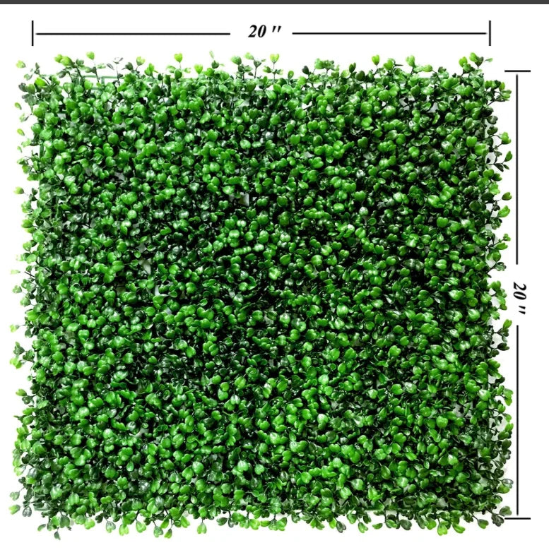 Artificial Boxwood Hedge Panels UV Protected Faux Greenery Mats for Both Outdoor or Indoor Decoration 20" L X 20 W"