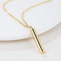 Wholesale Cylinder Vertical Bar Necklace Brass Gold Plated  Smooth Necklace for Couple