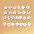Initial 925 Sterling Silver Hollowed 26 English Alphabet Letters 6mm Disc With Single Hole Charm Pendant DIY Jewelry Accessories