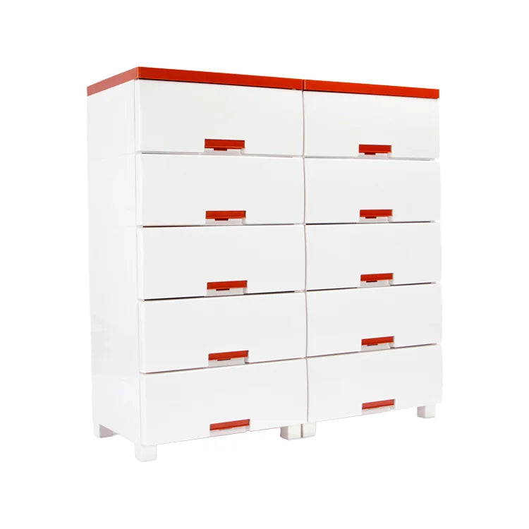 Modern 10-Drawer ABS Plastic Storage Cabinet Foldable Conveniently Assembled Household Bedroom Armoire Cupboard Locker Newly