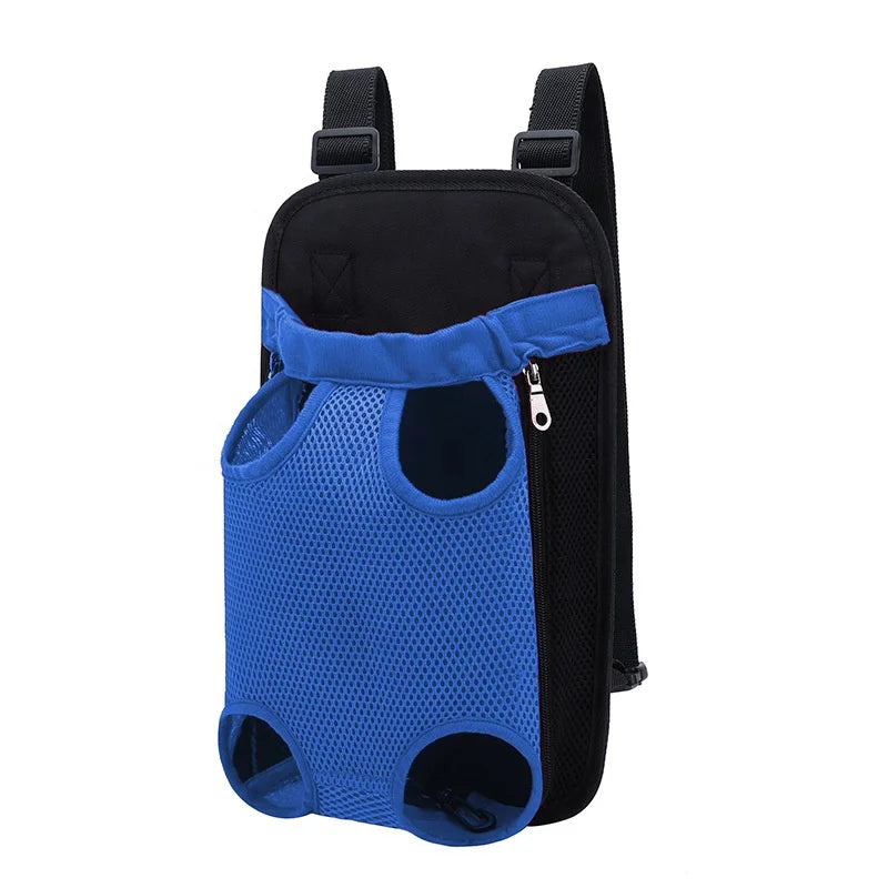 Adjustable Polyester Pet Carrier Backpack with Animal Pattern Zipper Closure Travel Bag for Cat or Dog
